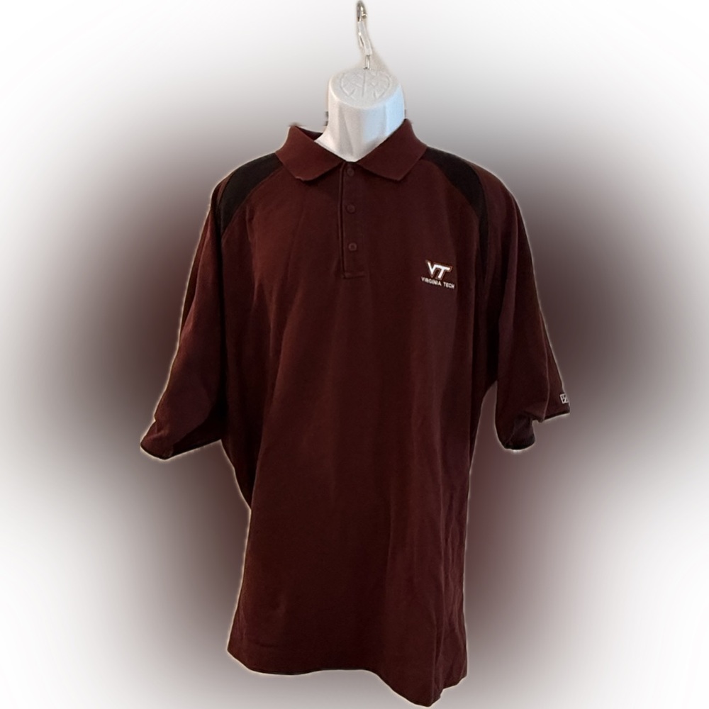 Cutter & Buck Maroon Polo Shirt Virginia Tech VT logo